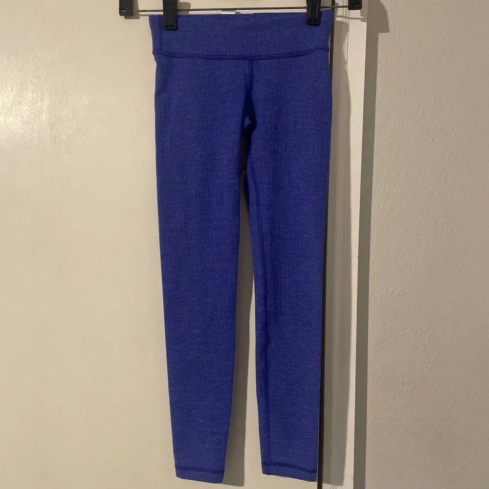 Lululemon Ivivva Heathered Lazurite Purple Rhythmic Tight Leggings.
